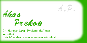 akos prekop business card